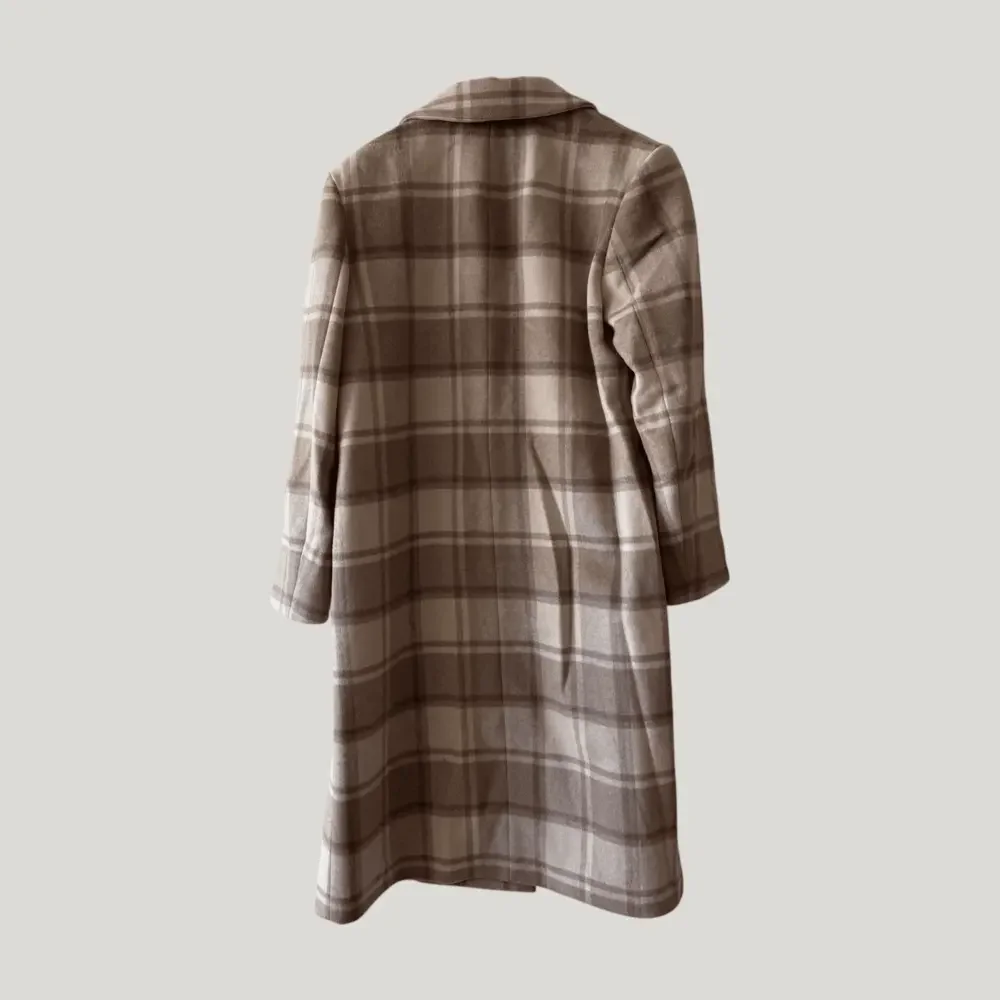 Was Him • Tan Fran Wheat Plaid Ludlow Wool Blend Trench Coat
